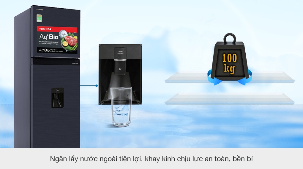 Tủ Lạnh Toshiba Inverter 249 Lít GR-RT325WE-PMV(06)-MG - ngăn lấy nước ngoài